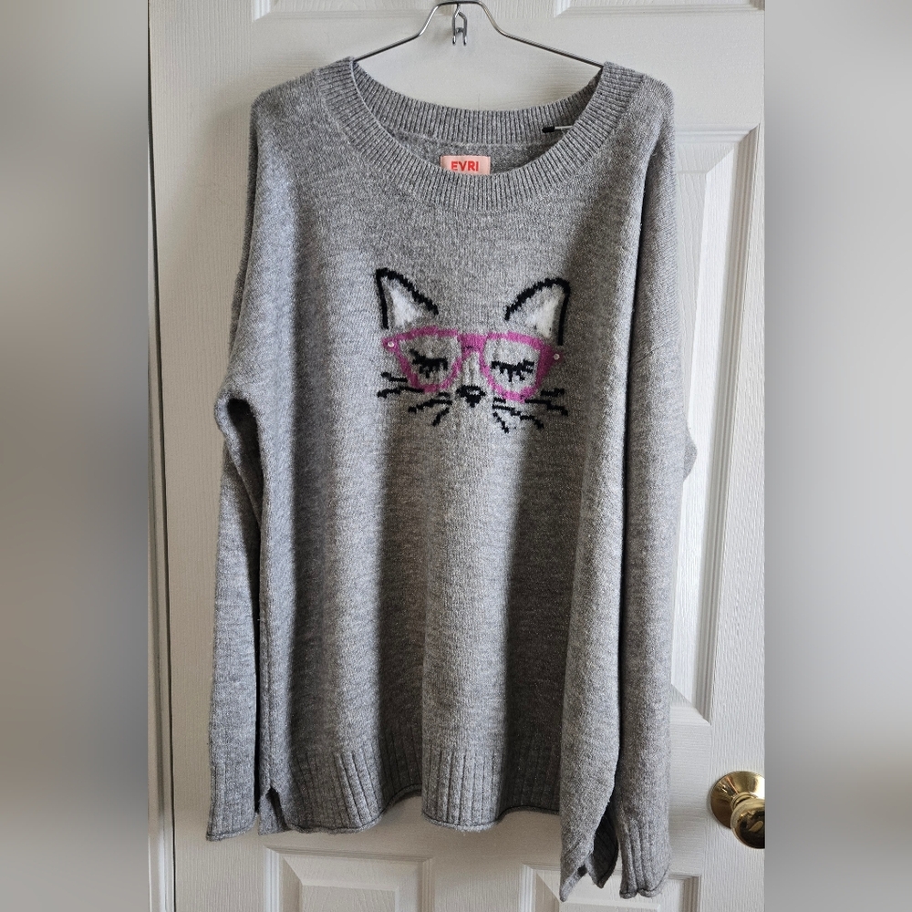 Evri Crew Neck Sweater. 1X